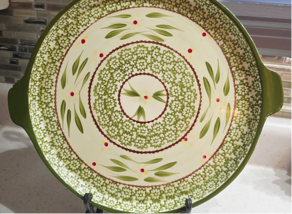 Temptations by Tara Old World Green 13" Ovenware Serving Platter with Handles