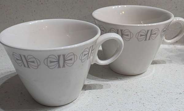 Vintage Franciscan "Merry-Go-Round" 8oz. Whitestone Ware Teacups-Set of 2