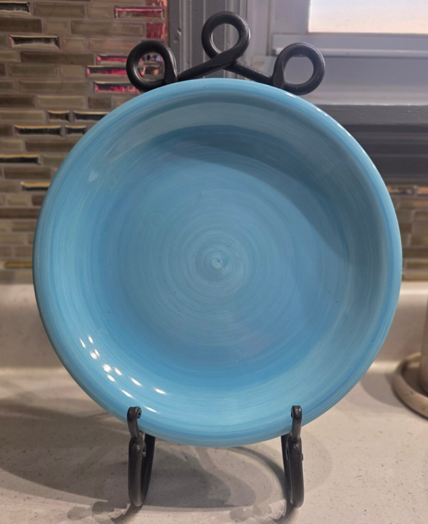 Gibson Blue Painted China Dinner Plate Dishwasher & Microwave Safe