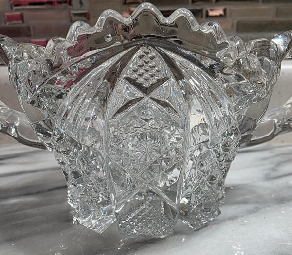 Vintage Imperial Glass Nucut Pressed Glass Sugar Bowl