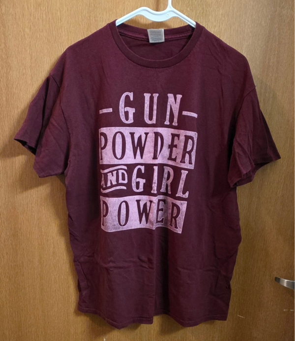 Delta Pro Weight Burgundy "Gun Powder and Girl Power" Graphic Tee L