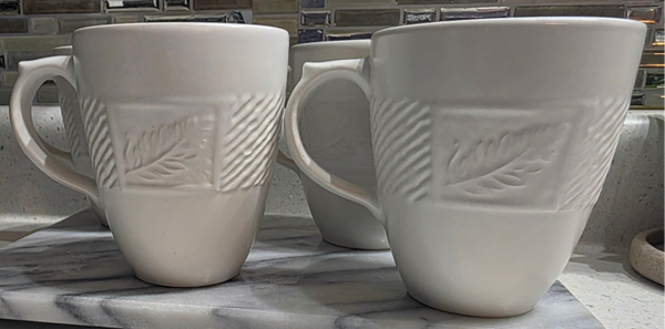 Vintage Pfaltzgraff Sierra White 18oz. Stoneware Mugs-Set of 4