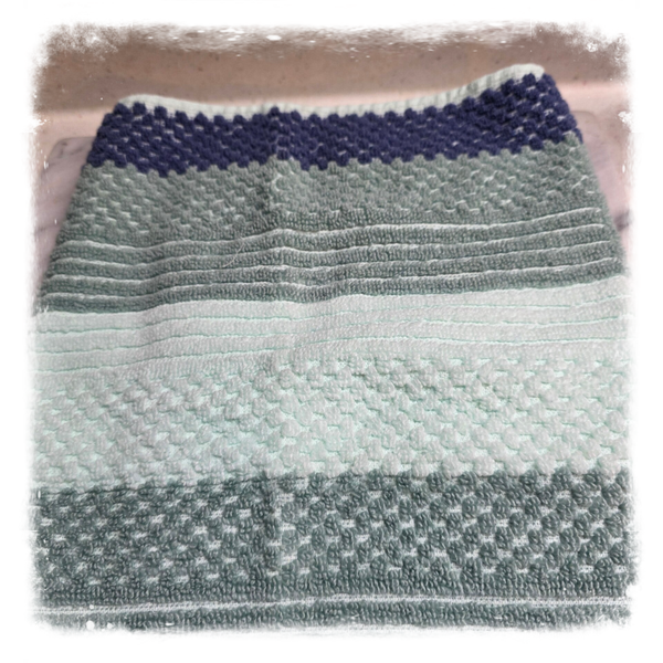 Welspun Eco Dry Stripe 100% Cotton Blue Gray Striped Kitchen Towel