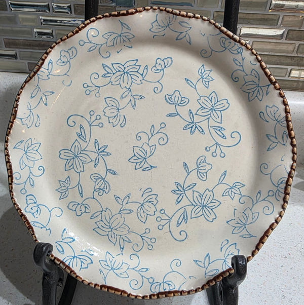 Temptations Floral Lace-Blue Salad Plates (4 available)