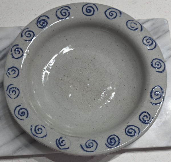 Hand-Painted and Incised Studio Pottery Bowl