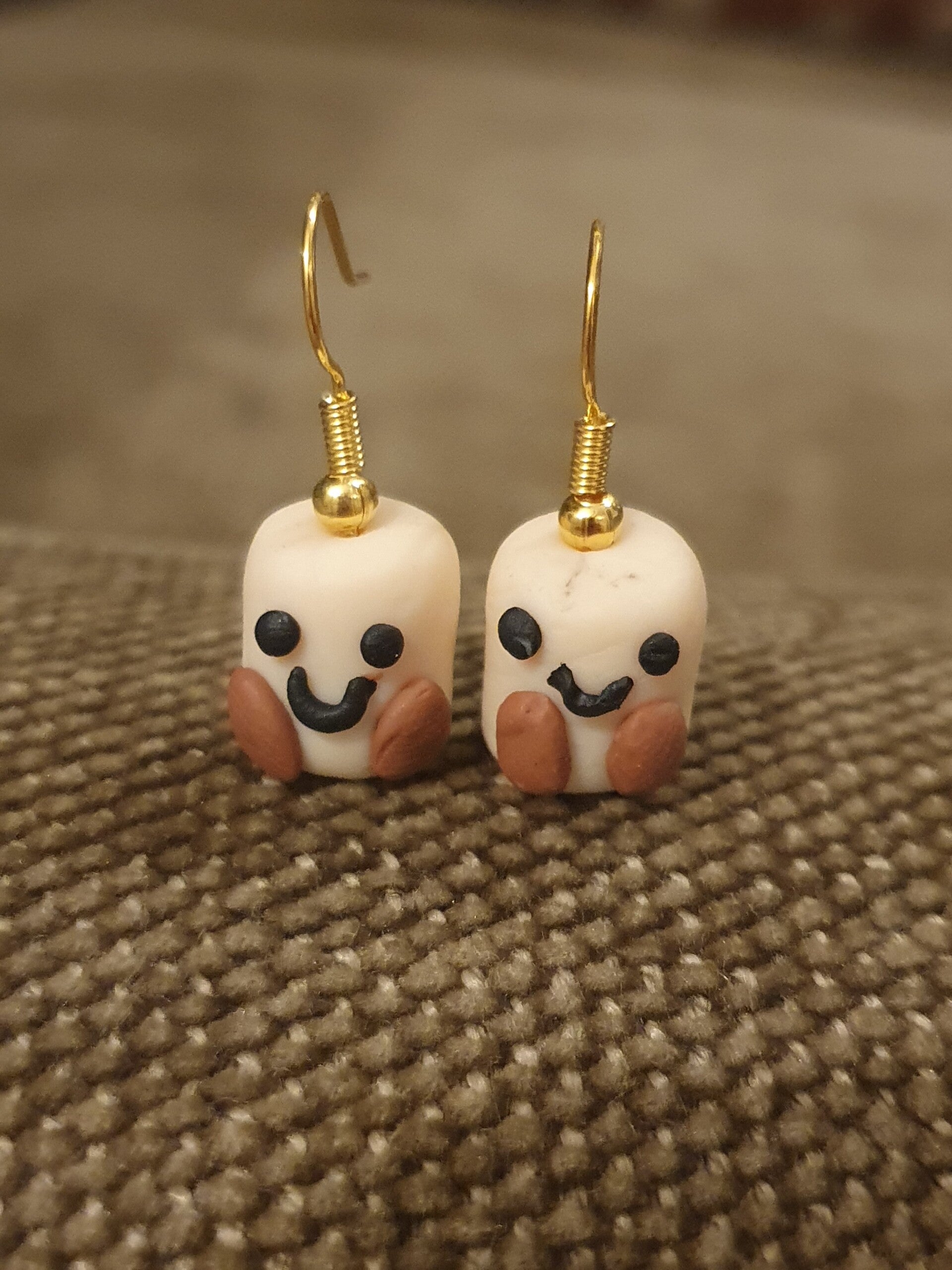 White Marshmallow Earrings
