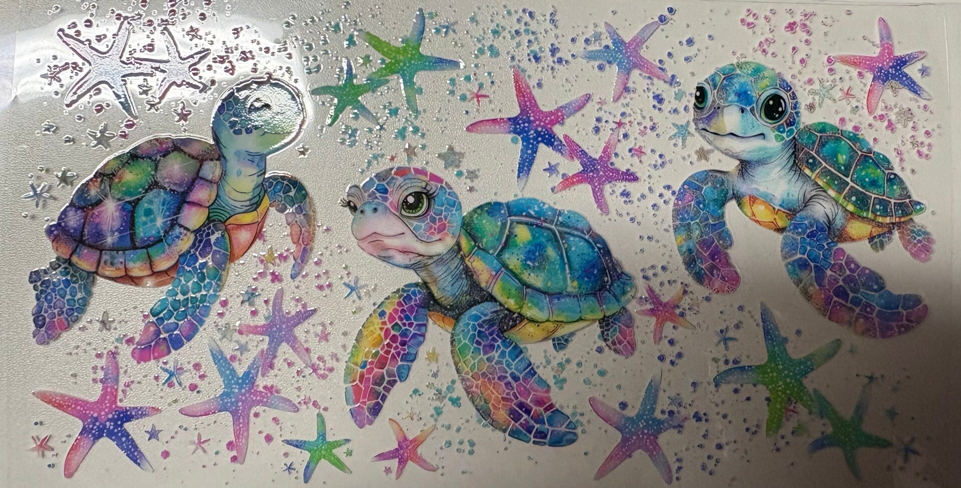 Rainbow Reef Sea Turtles — 16 oz Acrylic Snow Globe Tumbler