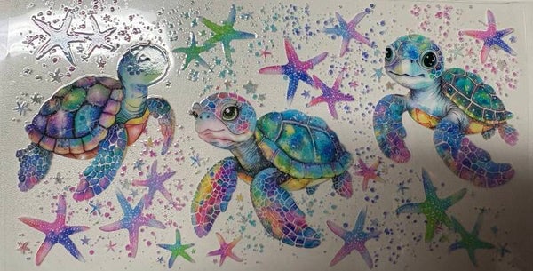 Rainbow Reef Sea Turtles — 16 oz Acrylic Snow Globe Tumbler