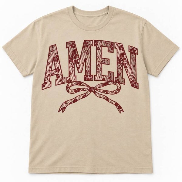 Amen Floral Lace Bow Tee