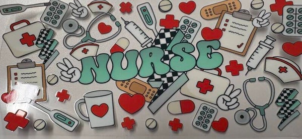 Nurse Life — Mint & Checkers — 16 oz Acrylic Snow Globe Tumbler