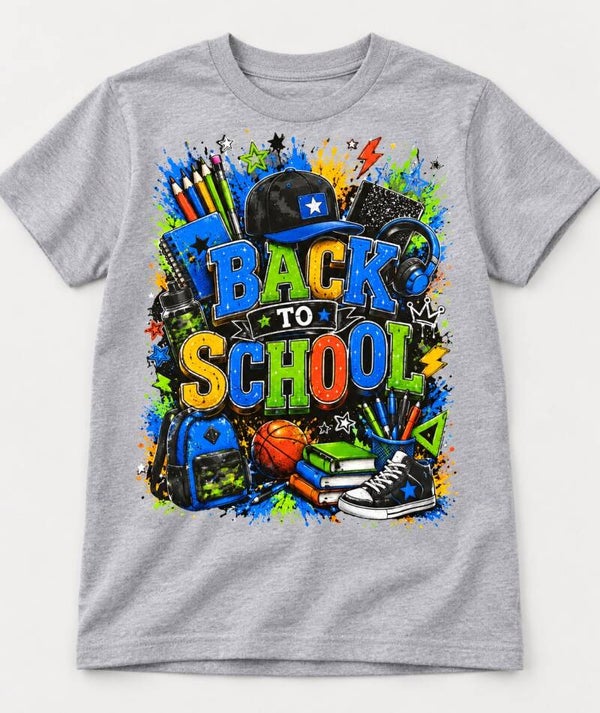 Back to School Cap & Sneakers Youth Tee