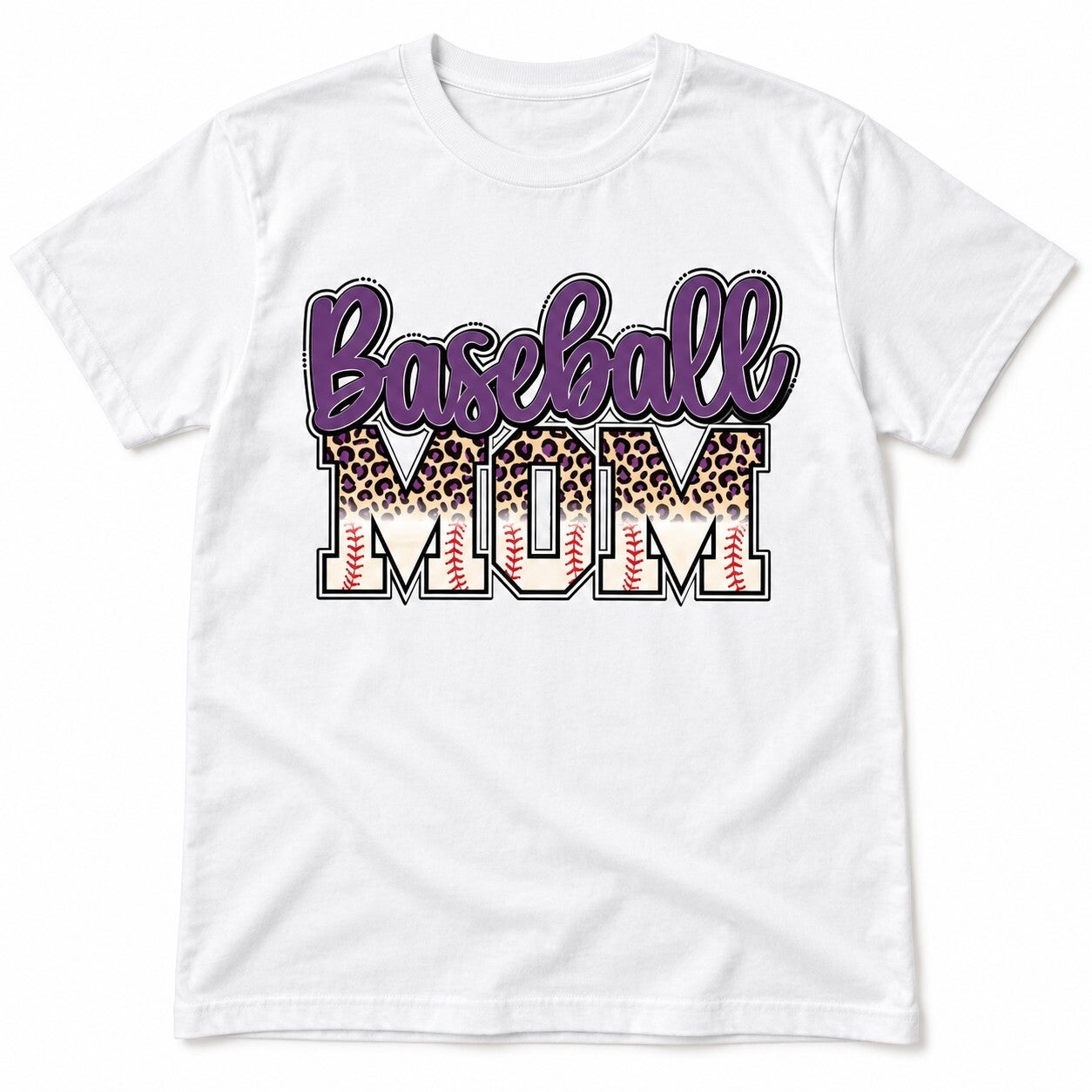 Leopard Baseball Mom Tee