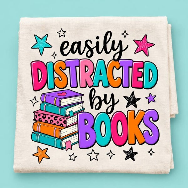 Easily Distracted by Books — Adult Graphic Tee
