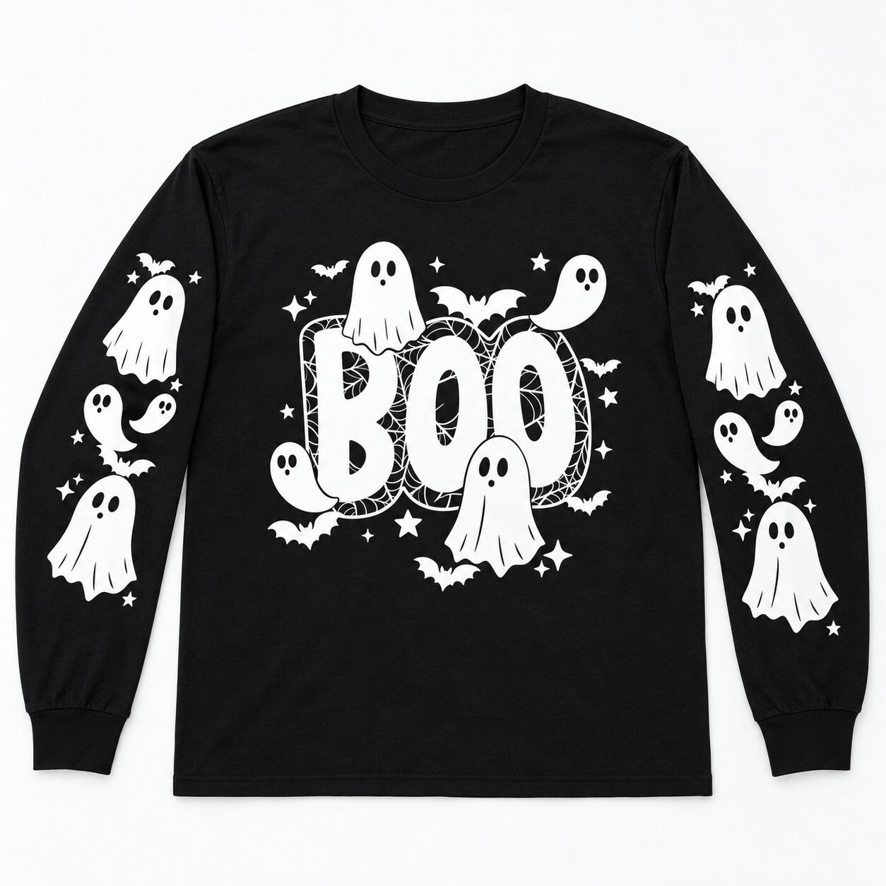 BOO Ghost Sleeve Long-Sleeve Tee