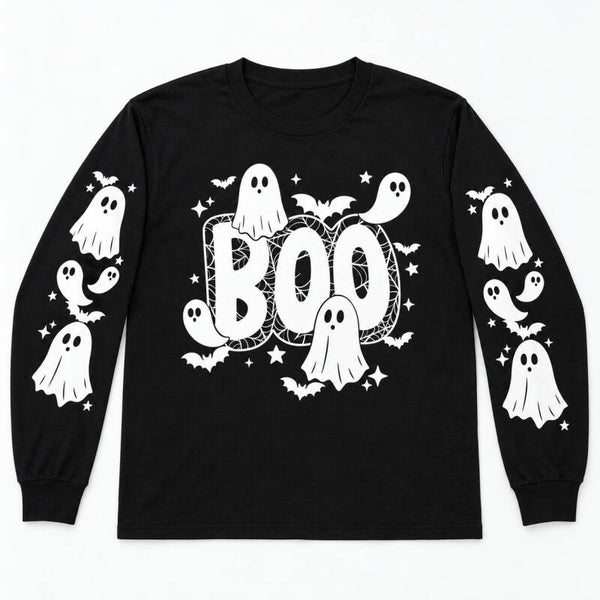 BOO Ghost Sleeve Long-Sleeve Tee