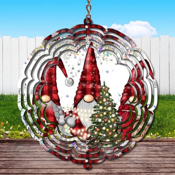 10-inch Christmas Gnomes Wind Spinner