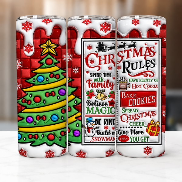 Christmas Rules — 20 oz Sublimation Tumbler