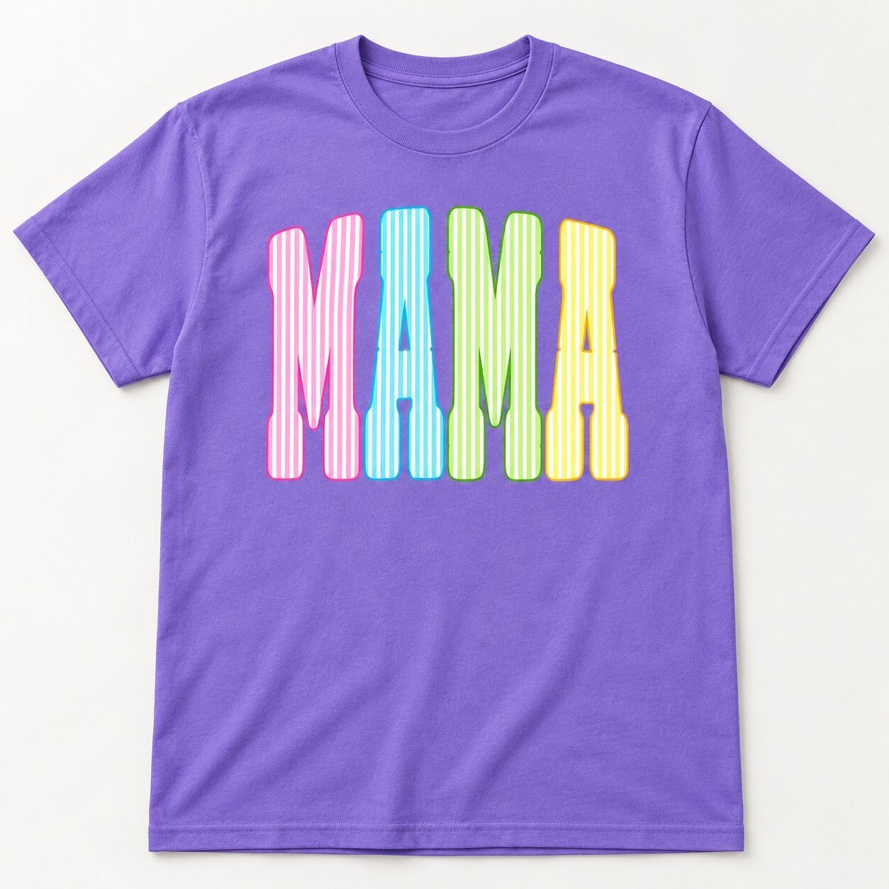 Colorful Striped Mama Tee