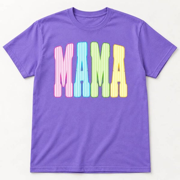Colorful Striped Mama Tee