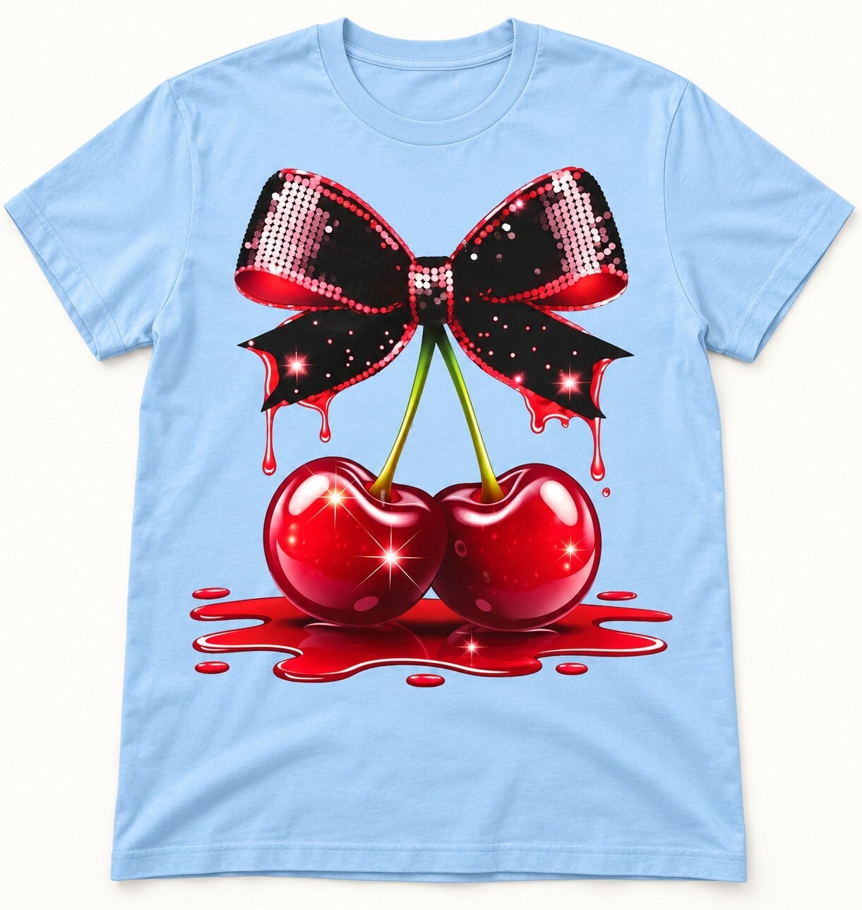 Dripping Cherry & Sparkle Bow Tee