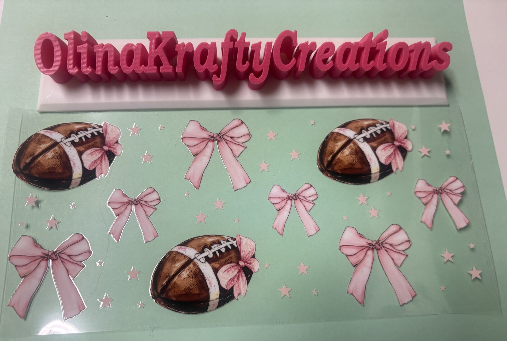 Football with Pink Bows