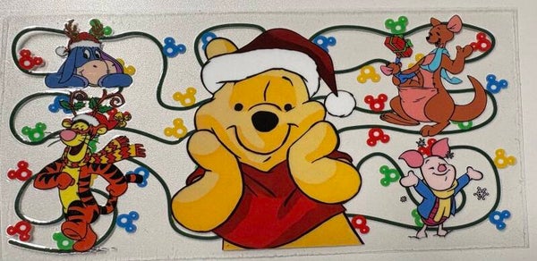 Pooh & Friends Christmas Glow — 16 oz Acrylic Snow Globe Tumbler