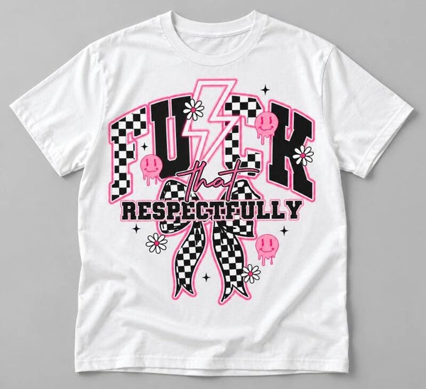 Respectfully Checkered Bow Tee