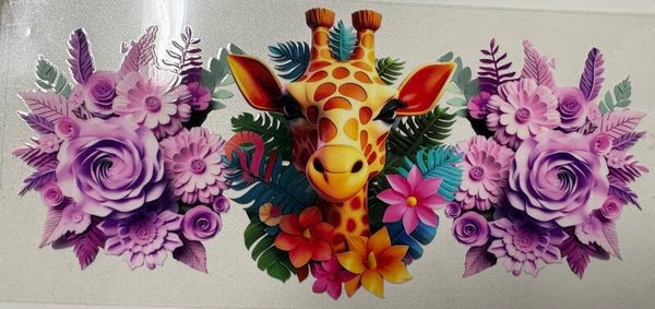 Giraffe’s Purple Garden — 16 oz Acrylic Snow Globe Tumbler