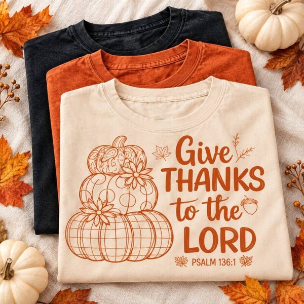 Give Thanks to the Lord — Pumpkin Graphic Tee