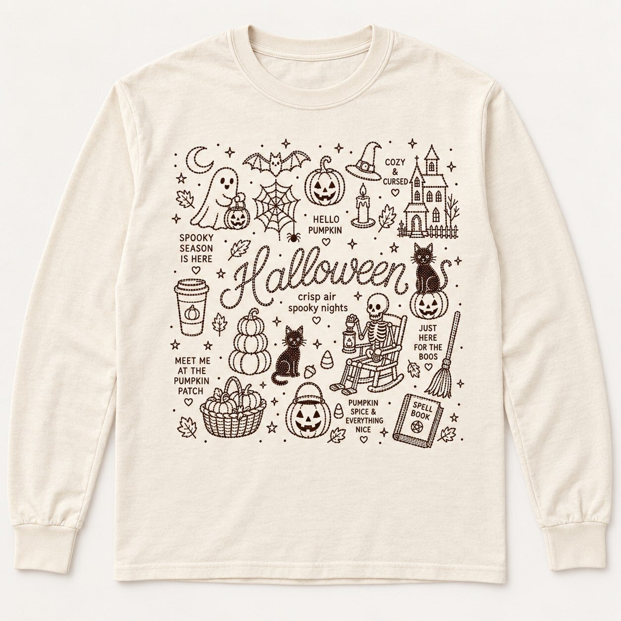 Halloween Faux Stitch Collage Tee