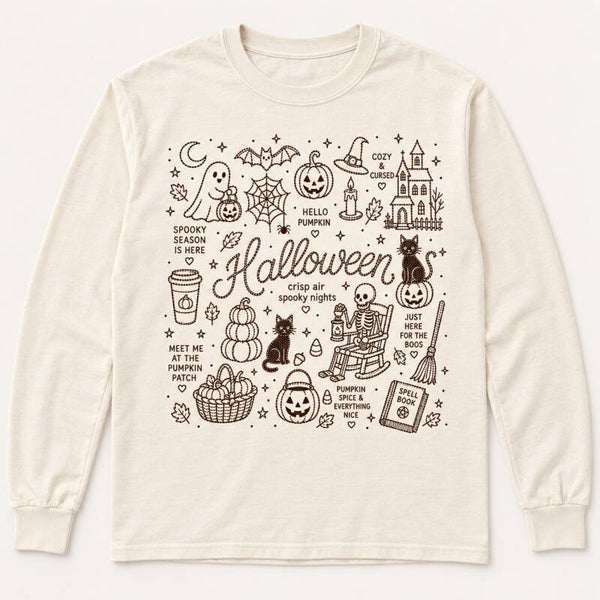 Halloween Faux Stitch Collage Tee