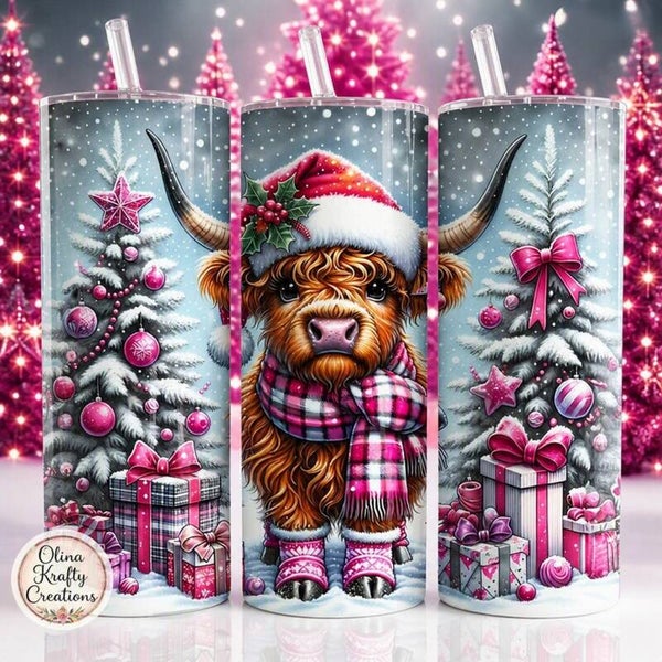 Highland Cow Christmas Wonderland Tumbler
