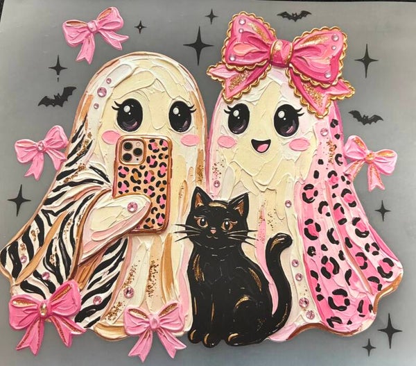 Sweet Pink Ghost with Cat