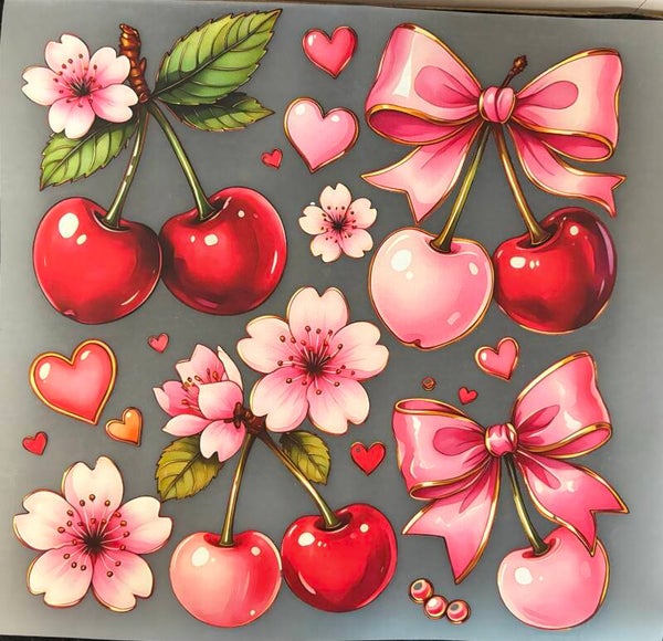 Bows Cherry and Flowers