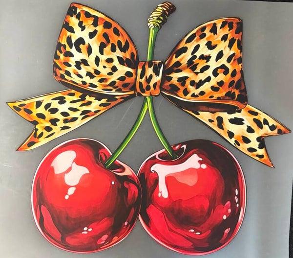 Leopard Bow with Cherry