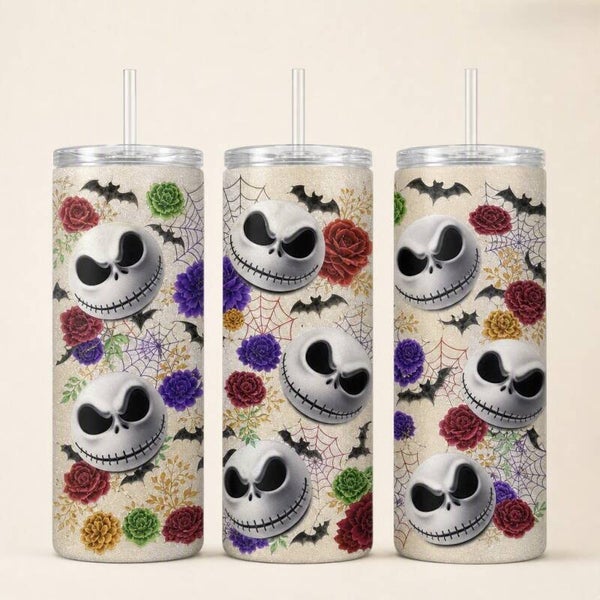 16oz Jack Skellington Floral Halloween