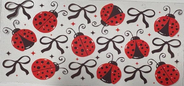 Ladybug Bows & Wishes — 16 oz Acrylic Snow Globe Tumbler
