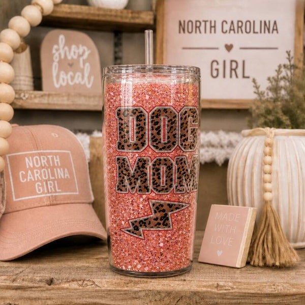 16oz Dog Mom Leopard Lightning