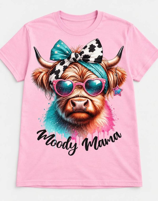 Moody Mama Highland Cow Tee