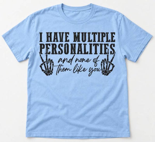 Multiple Personalities Skeleton Peace Tee
