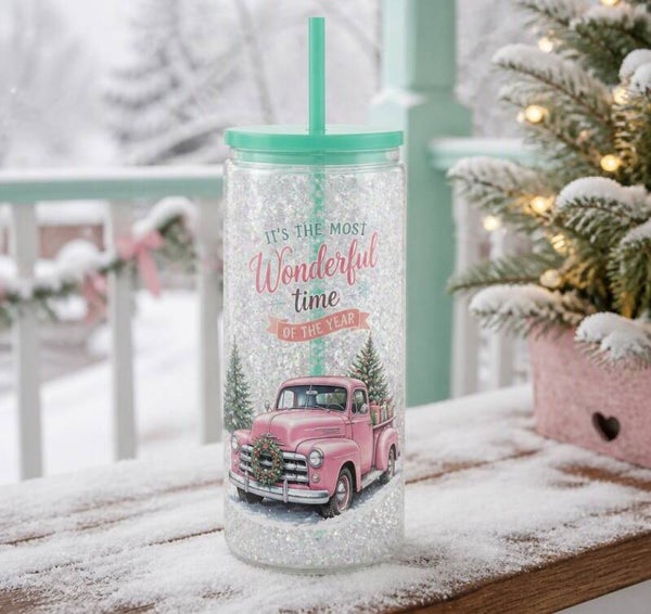 16oz Most Wonderful Time of the Year Snow Globe Tumbler