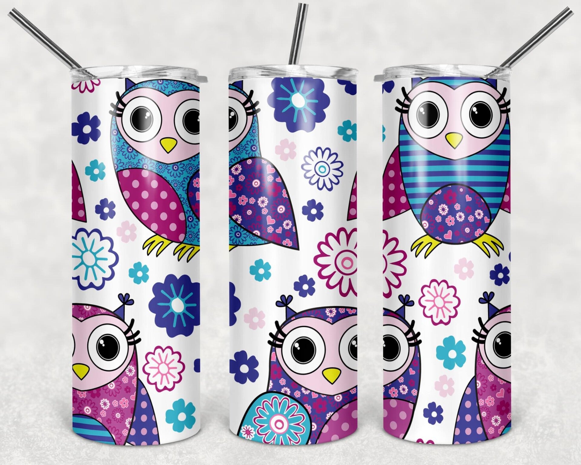 Whimsical Owl & Floral Pattern