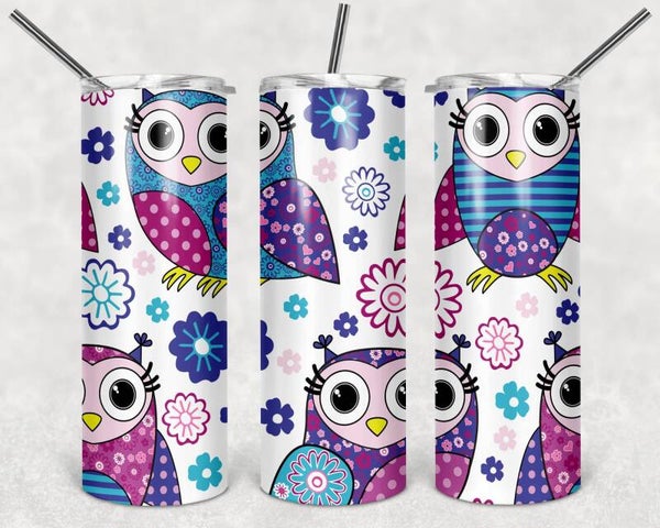 Whimsical Owl & Floral Pattern