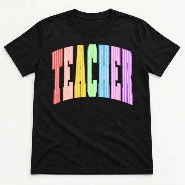 Pastel Rainbow Teacher Tee