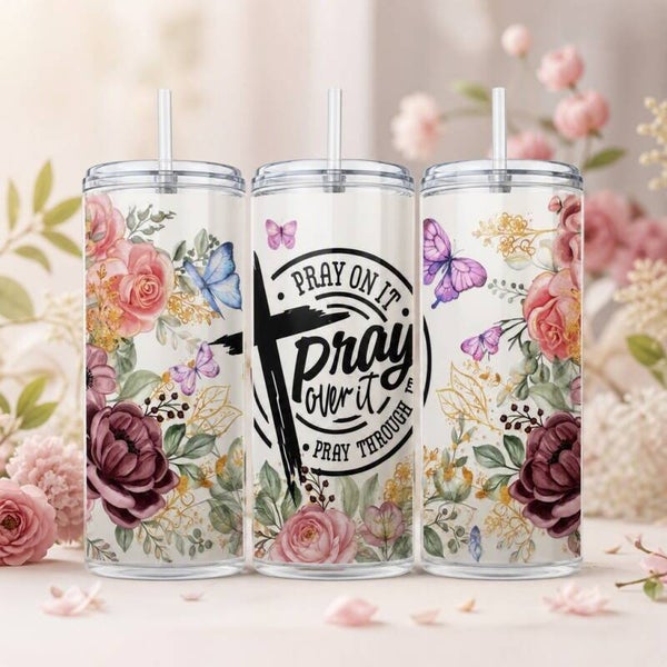 16oz Acrylic Snow Globe Tumblers - Pray On It