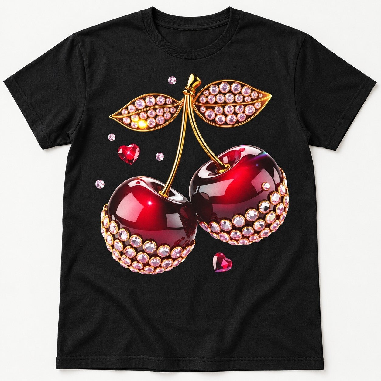 Ruby Cherries & Rhinestone Glam Tee