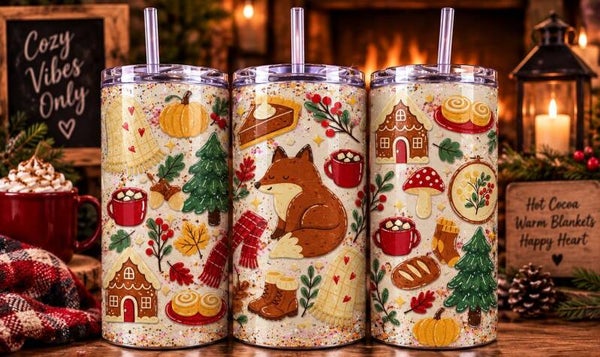16oz Acrylic Snow Globe - Cozy Woodland Sips