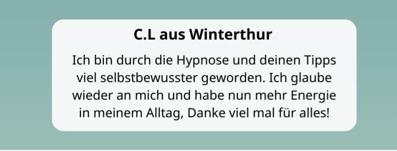 Feedback Oppliger Hypnose & Coaching