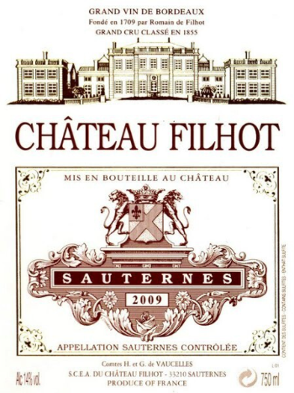 Château Filhot 2019 Sauternes Grand Cru Classé 0,75L