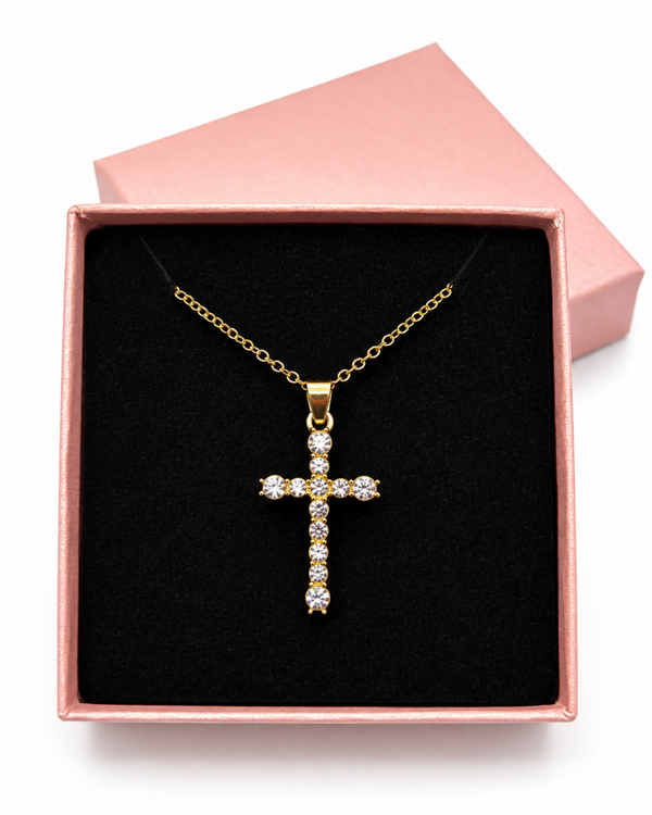 Diamanté Cross Necklace